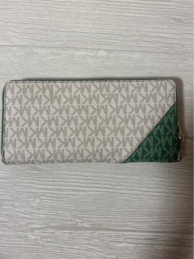 MICHAEL KORS 長財布 グリーン MKロゴ バイカラー 美品