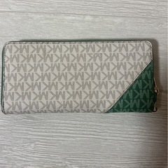 MICHAEL KORS 長財布 グリーン MKロゴ バイカラー 美品の画像