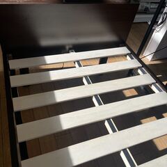 ★ジモティ割あり★ 株式会社もしも セミシングルベッドセット ブラウン H33×D208×W80 クリーニング済み TK7230の画像