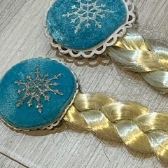 ❤️無料❤️エルサ風 三つ編み　ピン　髪飾り　ヘアピン　エルサ　アナ雪の画像