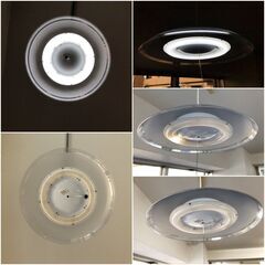 NEC 洋風ペンダントライト HCDB0841-X 調光機能付 LEDタイプ ～8畳用 スモーク樹脂セード プルスイッチ 昼光色 清掃/点灯確認済みの画像