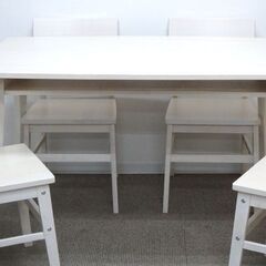 新札幌 / NITORI ニトリ スタディーS120 棚付き 天然木 ダイニングセット ダイニングテーブル / No.3715の画像
