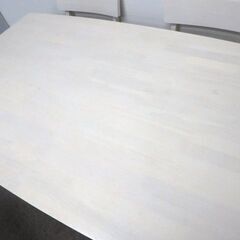 新札幌 / NITORI ニトリ スタディーS120 棚付き 天然木 ダイニングセット ダイニングテーブル / No.3715の画像