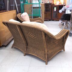 籐ソファー　2人掛け　リユース品　価格　16,500円の画像