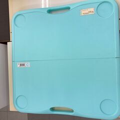 ★リユースのサカイ千葉中央店★  キャンプテーブル 水色 H23×D55×W55 クリーニング済み TC5299の画像