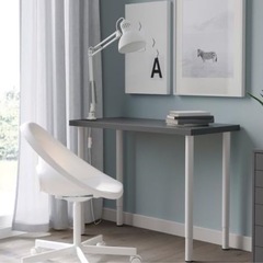 IKEA 120cm　ダイニングテーブル　高さ　調整可能　イケア　グレー　　LINNMON リンモン　ダイニング　勉強机の画像