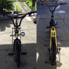 h-198△ q 岐阜発/ BMX/ 自転車/ 20インチ/ ジャイロ/ 色塗り/ メーカー不明/ サドル破れあり/ ブレーキ効き悪いです/ 現状品/ kb/ R7.11/3 △の画像