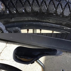 h-198△ q 岐阜発/ BMX/ 自転車/ 20インチ/ ジャイロ/ 色塗り/ メーカー不明/ サドル破れあり/ ブレーキ効き悪いです/ 現状品/ kb/ R7.11/3 △の画像