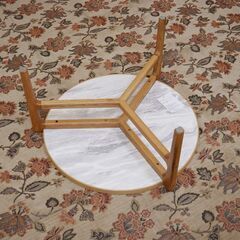 ≪yt2102ジ≫ モデルルーム展示品 東谷 form ラウンドテーブルS F3-102NA 直径62cm 石目調/オーク材/ナチュラル/おしゃれ/中古家具/宮城県仙台市 71102-08の画像