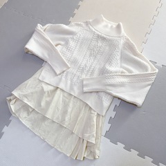 Ray BEAMS ハイネックバックプリーツニットの画像