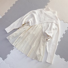 Ray BEAMS ハイネックバックプリーツニットの画像