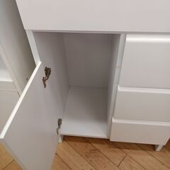 ★リユースのサカイつくば店★TK7224 NITORI 食器棚 ホワイト H180×D41×W60 クリーニング済みの画像