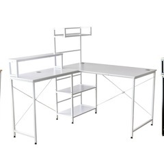 棚付きL字型デスクの画像