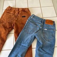 子供用ズボン130コーデュロイ120Leeデニム二枚セットの画像