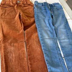 子供用ズボン130コーデュロイ120Leeデニム二枚セットの画像