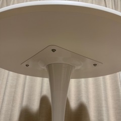 【美品】 ダイニングテーブル 70cm　丸型 ホワイトの画像