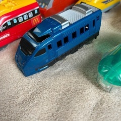 電車おもちゃ　ひみつのプラレール　駅踏切追加しましたしましたの画像