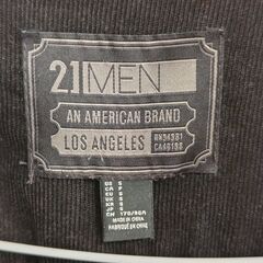 黒革袖のデニムシャツの画像