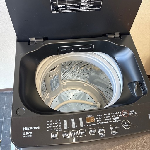 5.5kg 洗濯機　2024年　HW-G55E2 ブラック