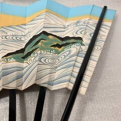 ⑤舞扇子　水色・松、島、海の画像