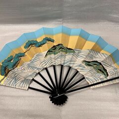 ⑤舞扇子　水色・松、島、海の画像