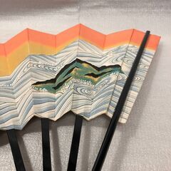 ⑥舞扇子　オレンジ色・梅、島、海の画像