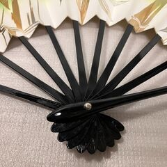 ⑦舞扇子　緑色・竹の画像