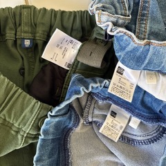 GUユニクロ130140カジュアルデニムズボン3枚セットの画像