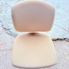 【✨調整可能✨】ベージュ×ホワイト 回転チェア オフィスチェア 椅子 ‼️簡易清掃済み・現状品✨の画像