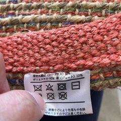 アジアン雑貨ラグ、マット 約66cm x 44cmの画像