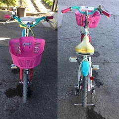h-203△ q 岐阜発/ ブリジストン/ 子供用自転車/ X-girl/ 16インチ/ 変速なし/ ブレーキ等確認/ 現状品/ R7.10/29 △の画像