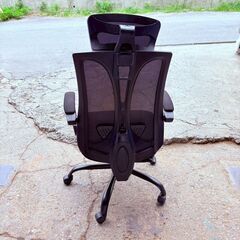 【‼️ハイバックチェア✨】ブラックメッシュ オフィスチェア✨簡易清掃済み・現状品‼️の画像