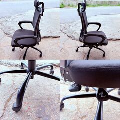 【‼️ハイバックチェア✨】ブラックメッシュ オフィスチェア✨簡易清掃済み・現状品‼️の画像