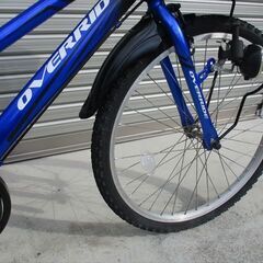 E677★9500円★整備済み 中古子供自転車 【24インチ　ジュニアマウンテン　青 】 の画像