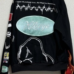 エクストララージ XLARGE レーシングジャケット RACING JACKET アウター 刺繍 ワッペン ブラック 黒 BLACK 101214021003の画像