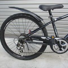 E680★9500円★整備済み 中古ジュニアマウンテン自転車 　アサヒ【24インチ　黒 】 の画像