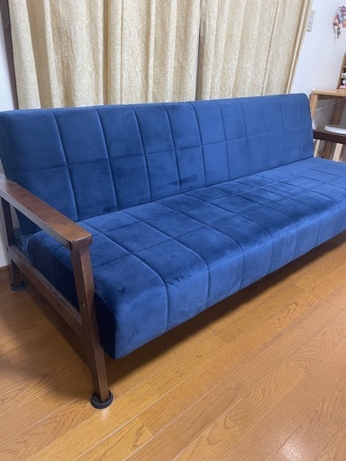 商談中　ベッドにもなります‼︎　ネイビー　使用期間約1年　服部家具