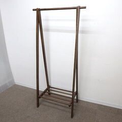新札幌 / ハンガーラック 木目 衣類収納 幅74×奥行40×高...