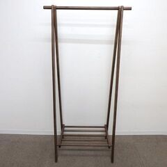 新札幌 / ハンガーラック 木目 衣類収納 幅74×奥行40×高さ150cm / No.3716の画像