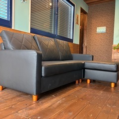 3人掛けソファー（オットマン付き）の画像