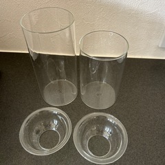 ヒヤシンス水葉栽培 花瓶 ガラス 2個セットの画像