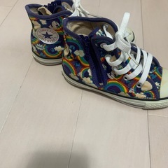 CONVERSE オールスター レインボー柄 17cmの画像