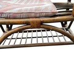 サイドテーブル付ラタンイス　レトロの画像