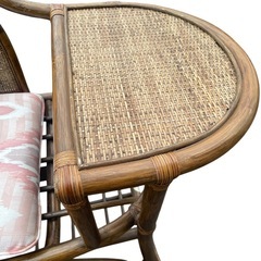 サイドテーブル付ラタンイス　レトロの画像