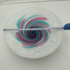 花器 ピンク×ブルー スパイラル柄　の画像