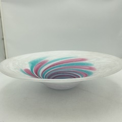 花器 ピンク×ブルー スパイラル柄　の画像