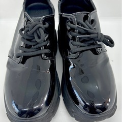 ブラック　厚底レースアップスニーカー　23.0〜23.5cmの画像