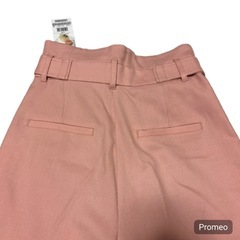 ✨新品・人気✨ UNTITLED ハイウエストワイドパンツ ピンク 1 ウールの画像