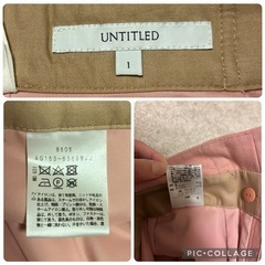 ✨新品・人気✨ UNTITLED ハイウエストワイドパンツ ピンク 1 ウールの画像