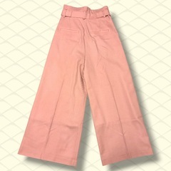 ✨新品・人気✨ UNTITLED ハイウエストワイドパンツ ピンク 1 ウールの画像